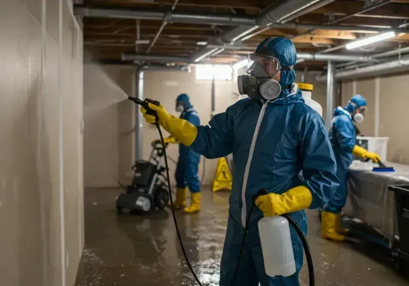 Basement Sanitization and Antimicrobial Treatment process in Harvard, MA